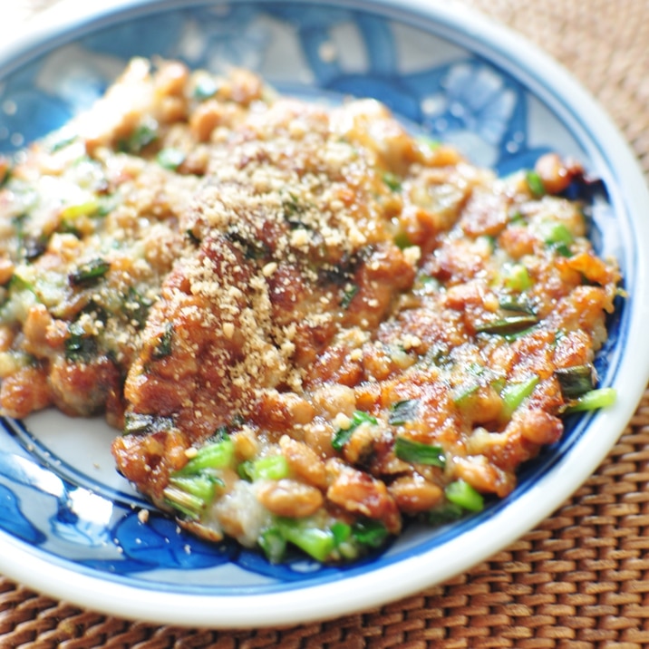 納豆でお好み焼き風